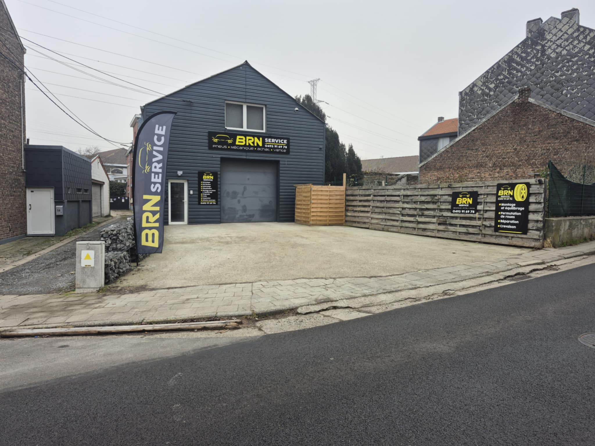 Façade du garage automobile BRN Service à Flémalle
